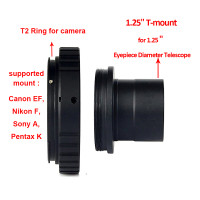 Переходная трубка для телескопа 1,25 дюйма до T2 (M42x0.75) + кольцо-адаптер для камеры T2 для Canon EF / Sony A / Nikon F / Pentax K mount Camera s