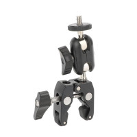 Металлический супер-зажим KIMRIG с двойной шаровой головкой на 360 °, волшебный зажим на руку с отверстием 1/4 дюйма 3/8 дюйма для монитора цифровой зеркальной камеры, Стандартный микрофон