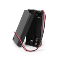 Батарейный отсек закрытого типа для батарей и аккумуляторов типа AA на 2 шт c проводами и выключателем