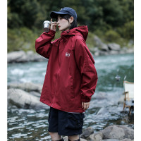 漫渡春秋衝鋒衣外套女戶外露營設計感連帽機能寬鬆bf工裝夾克潮牌