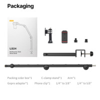 VIJIM LS24 подставка для микрофона, держатель для цифровой зеркальной камеры, регулируемая подвеска для микрофона с 1/4 винтовым креплением для записи