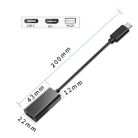 USB 3.1 10 Гбит/с адаптер «штырь-гнездо» USB конвертер Кабель преобразователь кабель для Samsung Galaxy S10 HDMI совместимый компьютерный кабель