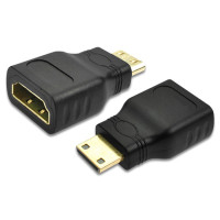 Адаптер Mini HDMI-совместимый с HDMI-разъемом «штырь-гнездо», конвертер с позолоченным удлинителем для HD TV и ноутбука, 2 шт.