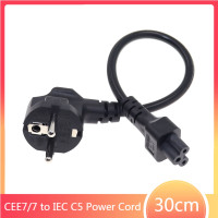 Европейские силовые шнуры CEE7/7 к IEC C5 10a/16A, H05VV-F 0,75 мм кабель, короткий шнур питания стандарта ЕС 5, 1 фут/30 см