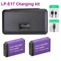 Аккумулятор LPE17 LP E17 LP-E17 + коробка для хранения с ЖК-дисплеем, двойное зарядное устройство для Canon EOS R8 RP 200D M3 M6 750D 760D T6i T6s 800D 8000D Kiss X8i