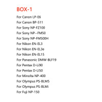 Аккумулятор для камеры, для LP-E6 LP-E8 LP-E10 LP-E12 LP-E17 EN-EL3E EN-EL14 EN-EL15 BLF19 BLG10