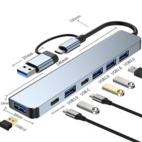 Док-станция 2 в 1, USB 2,0 Тип C, 4 порта USB