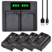 Запасной аккумулятор/зарядное устройство для двух аккумуляторов для фотоаппаратов Panasonic DMW-BLK22 и Lumix DC-S5, GH6, GH5 II, цифровых фотоаппаратов