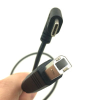 Дата-кабель USB Type-C (штекер)/USB Type-C (штекер), 50 см, штекер с прямоугольным изгибом, USB 3.1, для принтера