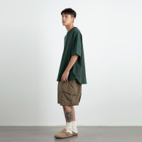 Vavues 重磅300g弧形下擺短袖日系寬鬆休閒cityboy圓領T恤上衣潮