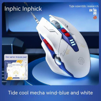 Проводная мышь Inphic PW2 Pro RGB, бесшумная матовая Механическая игровая мышь для ПК, геймерская мышь для компьютера, офиса, ноутбука, аксессуары, подарки