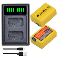 DuraPro NP-FW50 NPFW50 батарея + LED двойное зарядное устройство для Sony a6500 a6400 a6300 a6000 a5000 a3000 A7 A7II A7SII A7SII A7S ZV-E10L