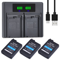 Аккумулятор Batmax PSP1000 на 3600 мА · ч + двойное зарядное устройство со светодиодной подсветкой для Sony PSP-110 PSP-1001 PlayStation Portable PSP1000