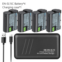 EN-EL15C EL15C EN EL15 аккумулятор + зарядное устройство с 2 слотами, коробка для хранения аккумулятора TF-карты для Nikon Z8, Z6, Z6 II, Z7, Z7II D780, D850, D7500