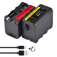 Батарея со светодиодным индикатором питания Batmax 6400 мАч NP F750 NP F770 и портом Type-C для Sony NP F960 F970 NP-F550 V1J z1