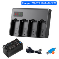 PALO 6000 мАч NP F750 NPF750 NP F770 NP-F750 батарея + 4 слота LCD зарядное устройство для Sony NP F970 F960 F550 F570 QM91D CCD-RV100 TRU47E