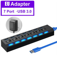 Usb-хаб 3,0 USB 3 0 разветвитель Мульти USB 3 Hab использует адаптер питания, несколько разветвителей 2,0 концентратор с переключателем для аксессуаров для ноутбука