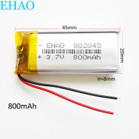 EHAO 802045 3,7 V 800mAh литий-полимерный LiPo перезаряжаемый аккумулятор для Mp3 PAD DVD электронная книга bluetooth гарнитура