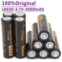 1-12pcs 100%new. Brc18650 3.7 V 4000 MAH 18650 rechargeable lithium ion battery flashlight, flashlight, watch, battery