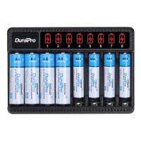 DuraPro 2800mAH AA аккумуляторная батарея + 1100mAH AAA Ni-MH батарея + 8 слотов LCD зарядное устройство для игрушек, пульт дистанционного управления, динамик, Flashligt