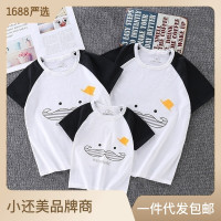 亲子装全家装夏季母子装新款一家三口亲子短袖t恤纯棉情侣装批发