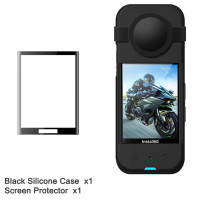 Силиконовый чехол для Insta360 X3, защита экрана, крышка объектива, изогнутая Защитная мягкая пленка, защита для Insta 360 X3, аксессуары