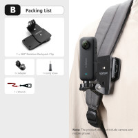 Зажим для рюкзака Vamson для Insta360 x3, для камеры GoPro Hero 12 11 10 9, поворот на 360 °, крепление на плечо, аксессуары для Dji Action