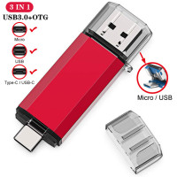 Флеш-накопитель USB 3 в 1, USB 128 и Type C, высокоскоростной флеш-накопитель 32 ГБ, 64 ГБ, 256 ГБ, 512 ГБ, ГБ