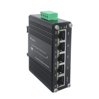 Промышленный коммутатор Gigabit Ethernet с 5 портами (PoE), мини-переключатель на DIN-рейку, 10/100 Мбит/с, 12 ~ 48 В постоянного тока, сетевой переключатель в алюминиевом корпусе, стандарт IP40