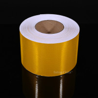 Светоотражающая лента из ПВХ высокой яркости 10 см x 10 м Предупреждение ющий отражатель для вещей, водонепроницаемая самоклеящаяся направляющая, Светоотражающая наклейка