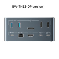 BlitzWolf BW-TH13 18-в-1 USB C Док-станция Компьютерные аксессуары для ПК Extensor USB Hub Аксессуары для ноутбуков Type-C с корпусом M.2 SSD Четырехместный дисплей SD / TF Слот для карт памяти