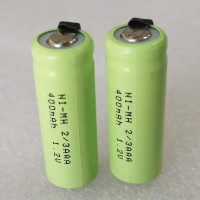 US 400mah 1,2 V 2/3AAA Ni-MH перезаряжаемая батарея 2/3 AAA nimh cell с паяльными вкладками для самостоятельной сборки