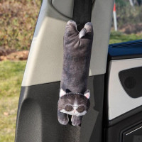 Автомобильная подушка для подголовника ремней безопасности, милая подкладка для шеи с 3D принтом лица собаки, кошки, автомобильные аксессуары