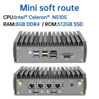 Мини-роутер YINGCHI, Intel Celeron J4125/N5105/J6426, без вентилятора, i226/i225, 2,5 ГГц LAN, порты HD и VGA, брандмауэр