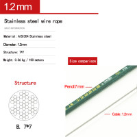 Проволочный Трос из нержавеющей стали, 0,3-5 мм, 20-100 метров, 304 #