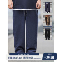 GREENTEA 日系cityboy夏季輕薄運動寬鬆直筒休閒褲男情侶闊腿褲女