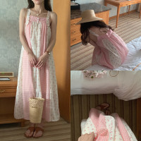 实拍~韩版夏季新款碎花大摆吊带裙百搭洋气无袖连衣裙女装2023年