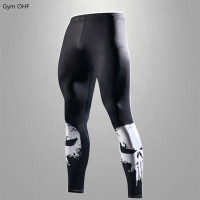 Быстросохнущие трико для бега, мужские компрессионные брюки, тренировочные Леггинсы с принтом для баскетбола, эластичная одежда для тренажерного зала, мужские спортивные штаны для тренировок