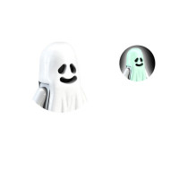 Одиночная серия ужасов для Хэллоуина, строительные блоки, модель светящегося улыбающегося и плача призрака, экшн-фигурки, маленькие кирпичи, игрушки для детей