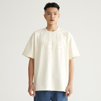 WASSUP壓印短袖t恤男女夏季國潮牌流純棉圓領簡約純色上衣情侶款