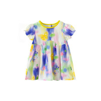 Платье Amila для маленьких девочек, Новинка лета 2023, Симпатичные романтичные платья из 100% хлопка во французском стиле с картиной маслом, детская одежда