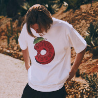 WASSUP糖果印花短袖T恤休閒新款男女個性潮流情侶裝純棉上衣