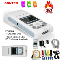 12-канальный электрокардиограф CONTEC ECG/EKG, компьютерное программное обеспечение, сенсорный экран ECG90A ECG 90A