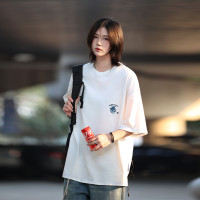 你初戀老王 日系簡約短袖t恤男潮流寬鬆半袖原宿風休閒百搭打底衫