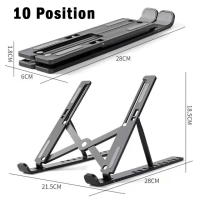Складная подставка для ноутбука, регулируемый переносной держатель из АБС-пластика, 10 позиций, аксессуары для ноутбуков