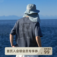 NOTHOMME 日系潮牌復古春夏露營風印花針織寬鬆短袖300g重磅T恤男