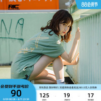 RickyisClownRiC小醜 膠漿印撕裂笑臉短袖t恤男情侶裝國潮牌夏裝