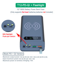 Быстрая зарядка QC3.0 DIY 12x18650 чехол для внешнего аккумулятора чехол для портативного аккумулятора коробка для хранения батареи с ЖК-дисплеем