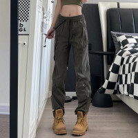 9002up多口袋戶外休閒褲男工裝直筒寬鬆衝鋒褲美式hiphop褲子潮牌