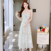实拍文艺小清新吊带裙碎花两件套连衣裙仙女甜美百搭2023夏季新款